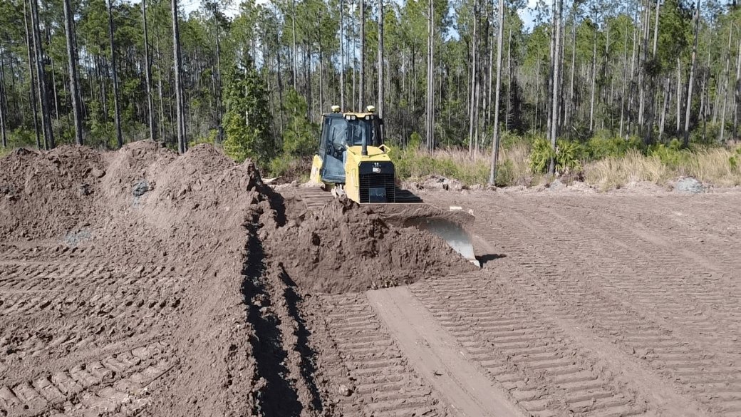 Land clearing equipment on site