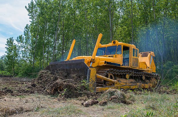Land clearing equipment on site